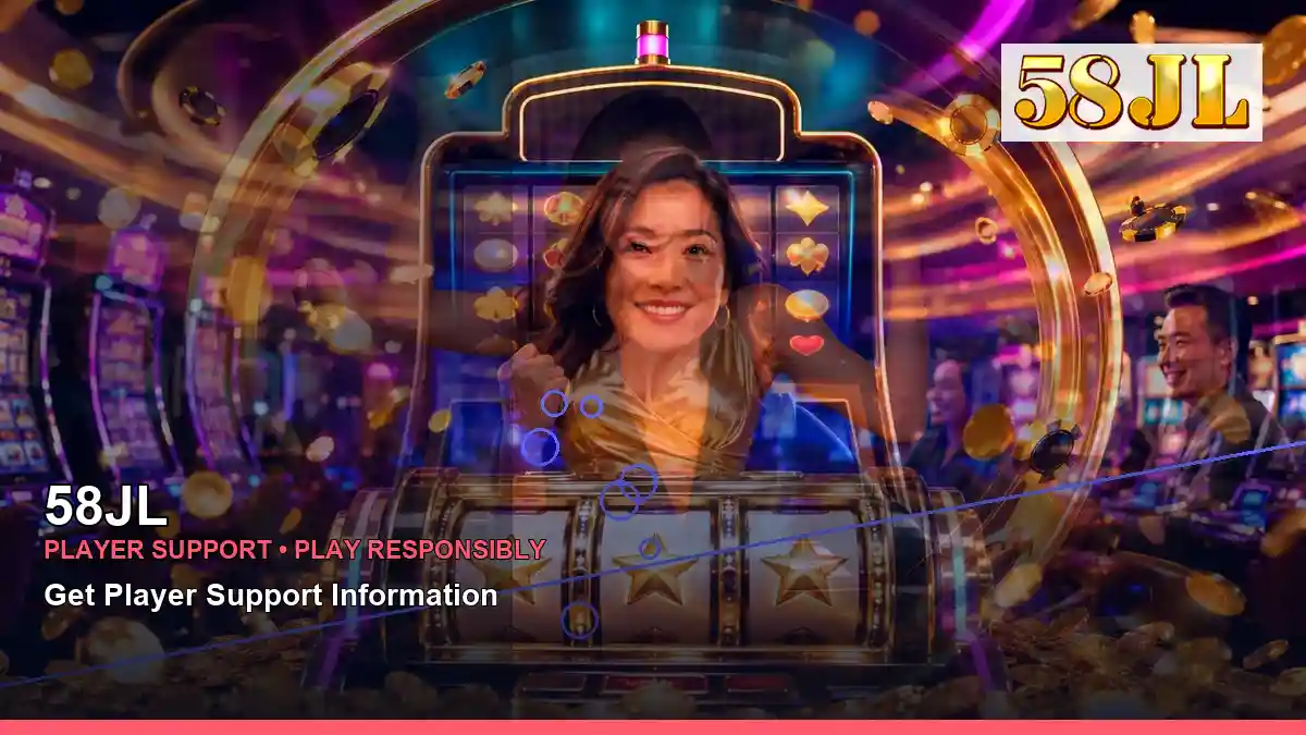 58JL night online slot games featuring an adult Filipina casino host with a right close-up composition